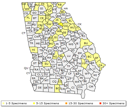 The range of Juglans nigra